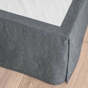 Casaluna - Full/Queen Linen Blend Bedskirt Dark Gray - Casalu Gray